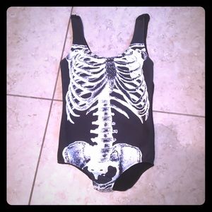 Skeleton onesie .
